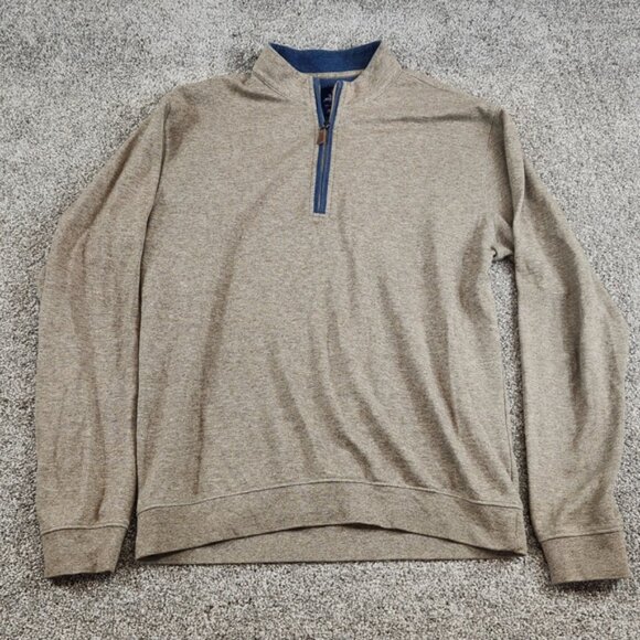 Johnnie O Sweater Men's Size Medium Brown Quarter 1/4 Zip Golf Performance - Picture 1 of 5